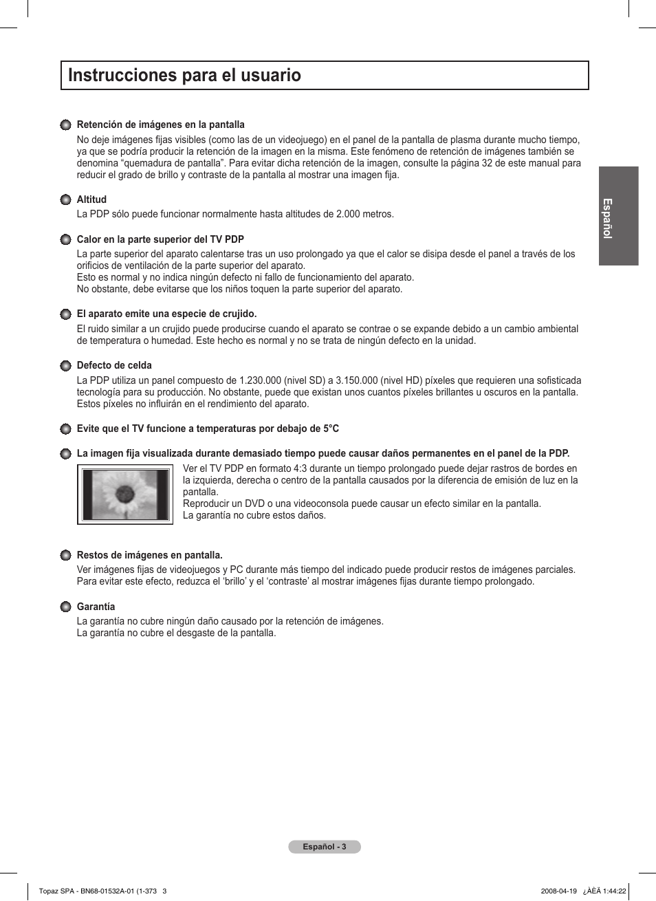 Instrucciones para el usuario | Samsung PN50A650T1FXZA User Manual | Page 122 / 232