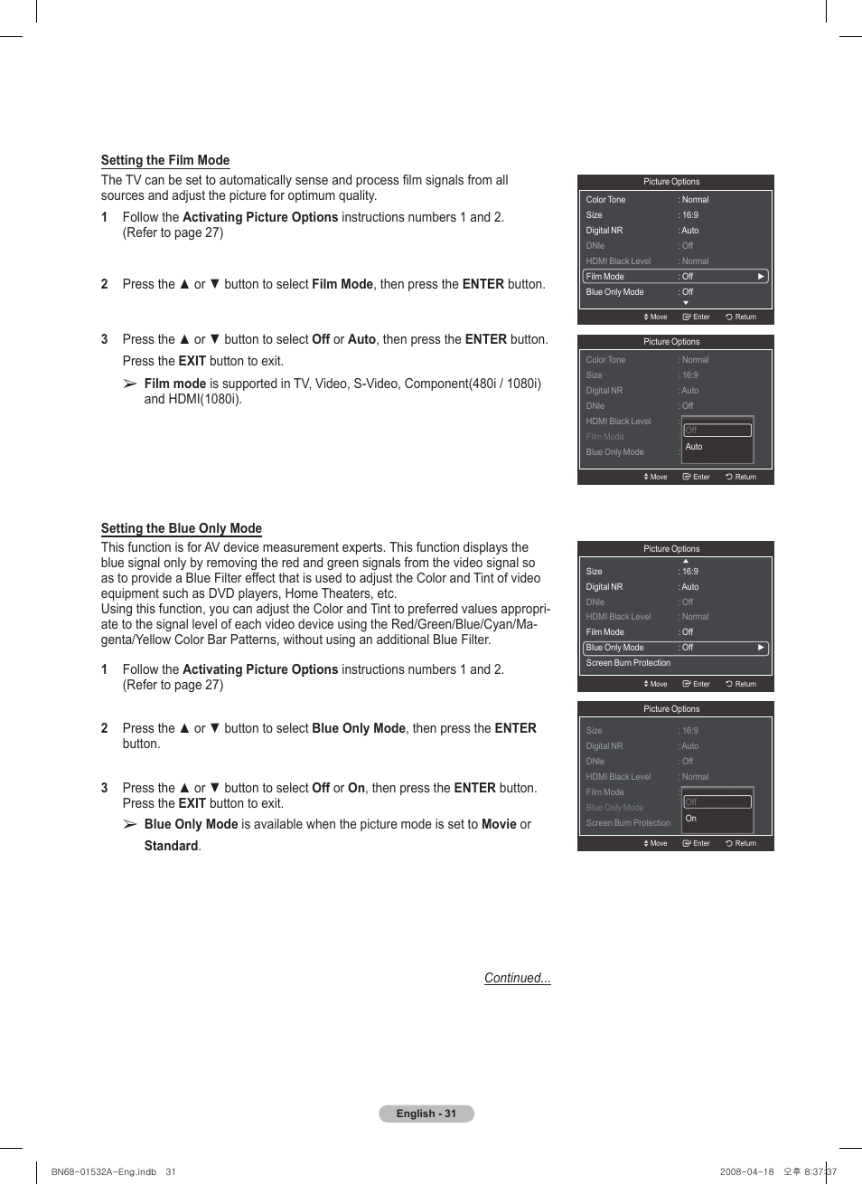 Samsung PN50A650T1FXZA User Manual | Page 31 / 232