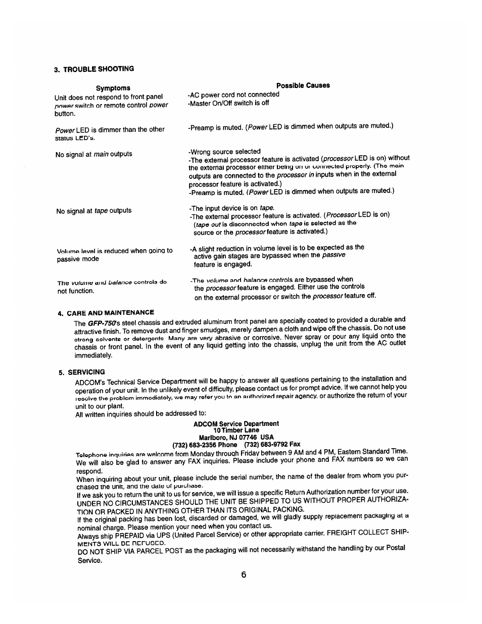 Adcom GFP-750 User Manual | Page 7 / 8
