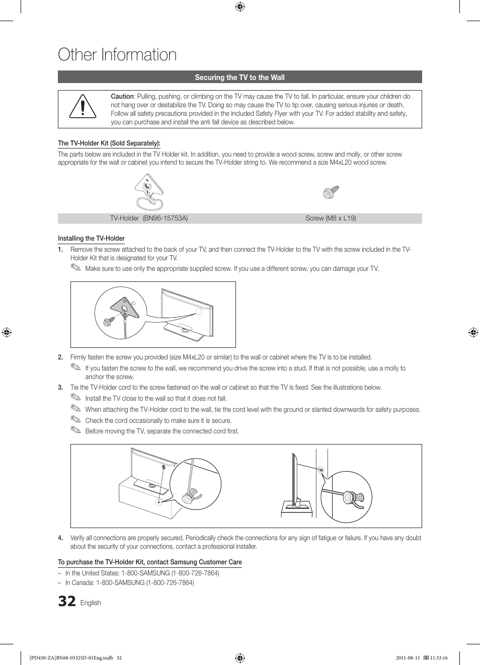 Other information | Samsung PN51D440A5DXZA User Manual | Page 32 / 40