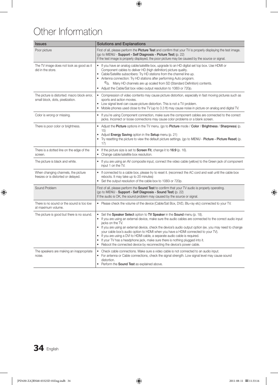 Other information | Samsung PN51D440A5DXZA User Manual | Page 34 / 40