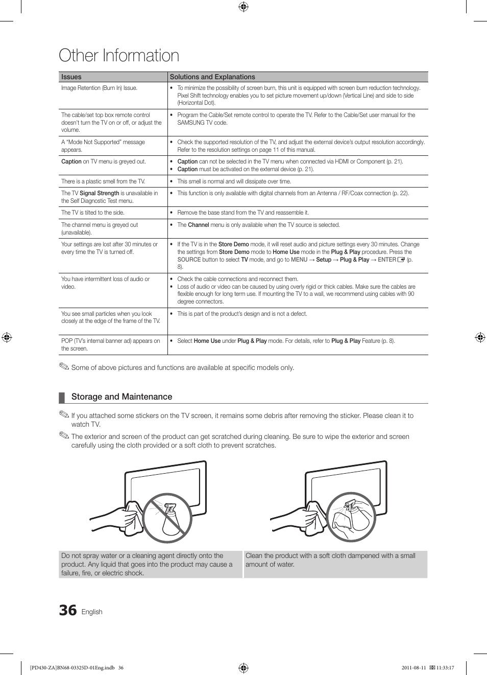 Other information | Samsung PN51D440A5DXZA User Manual | Page 36 / 40