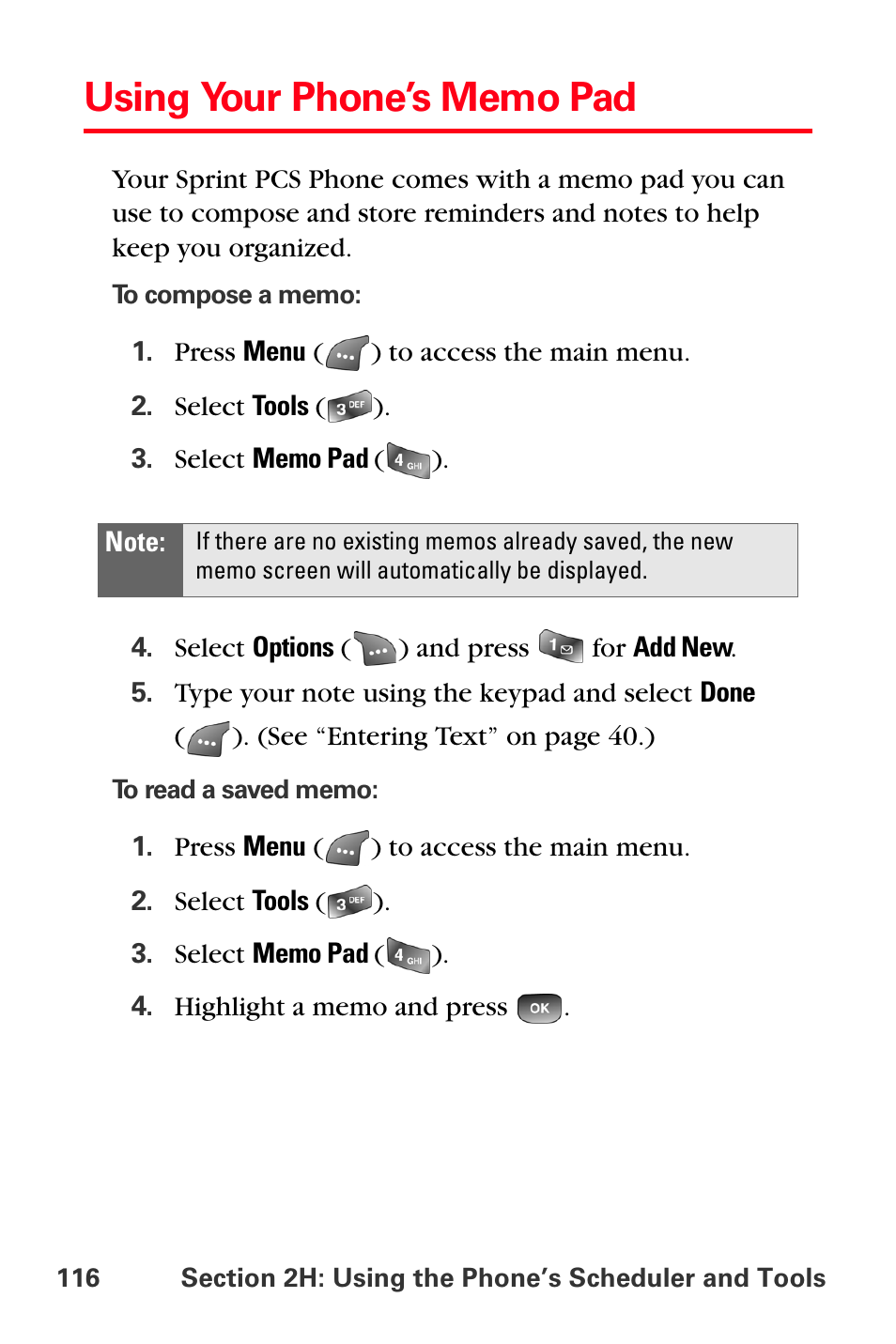 Using your phone’s memo pad | Samsung SPH-A560ABSXAR User Manual | Page 126 / 189