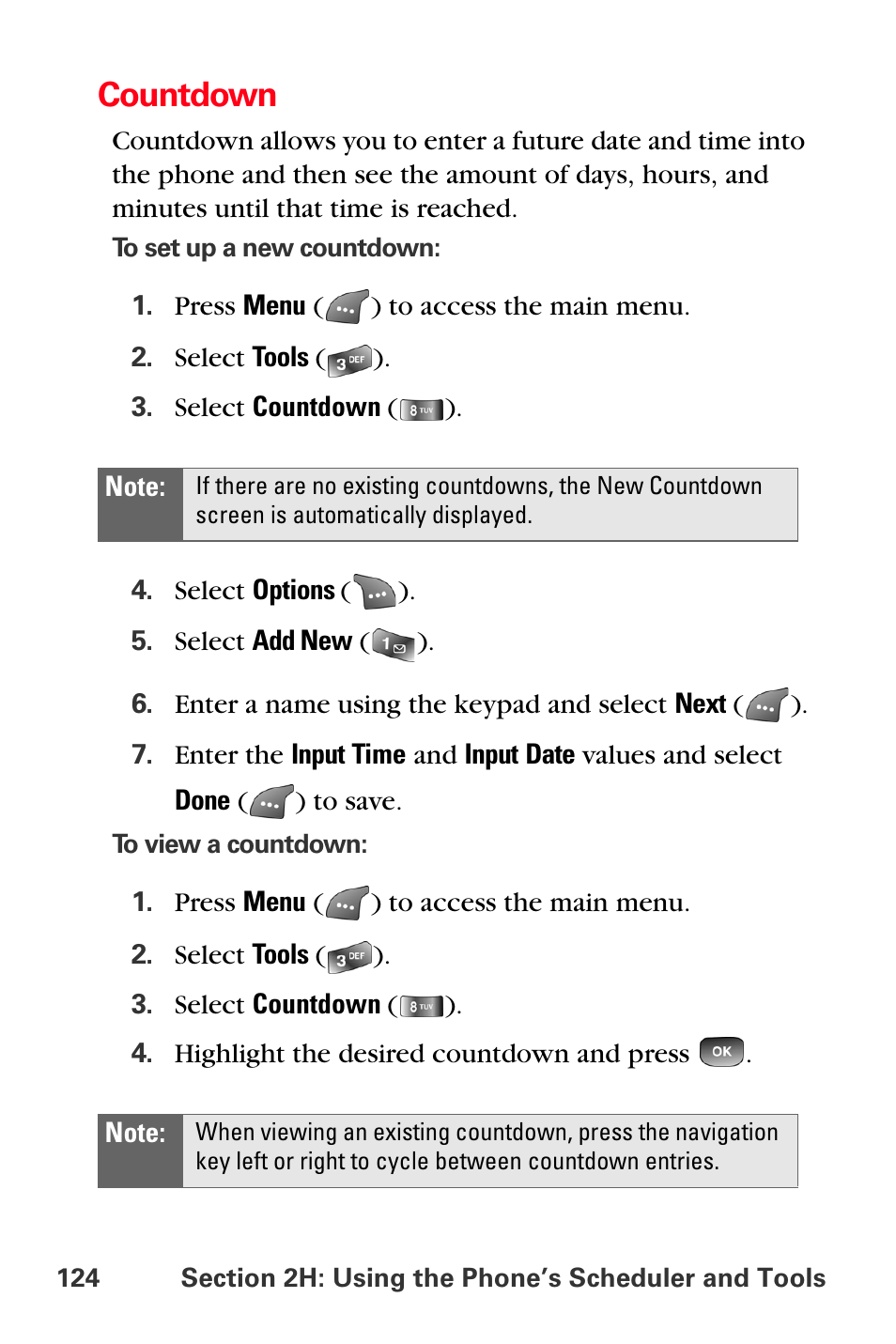 Countdown | Samsung SPH-A560ABSXAR User Manual | Page 134 / 189