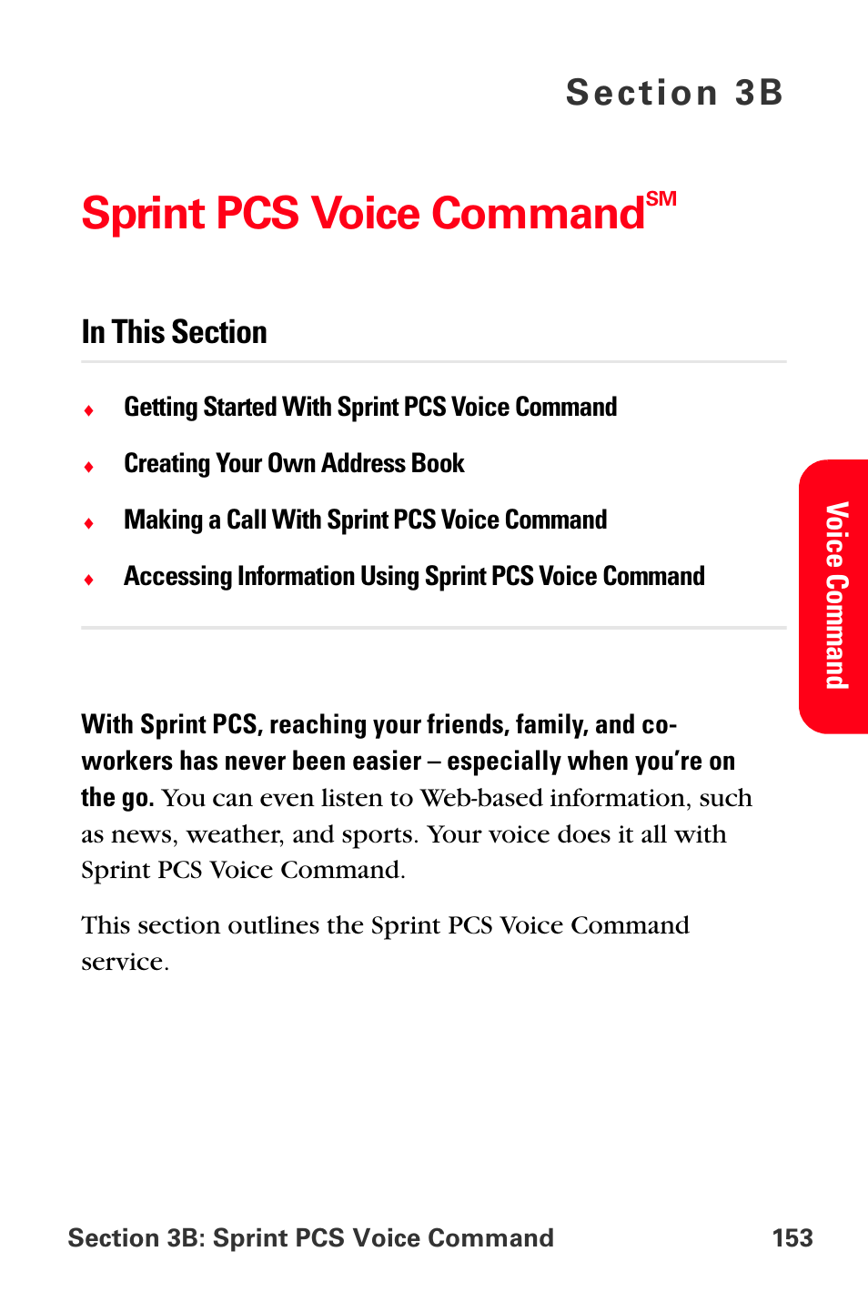 Sprint pcs voice commandsm, Sprint pcs voice command | Samsung SPH-A560ABSXAR User Manual | Page 163 / 189