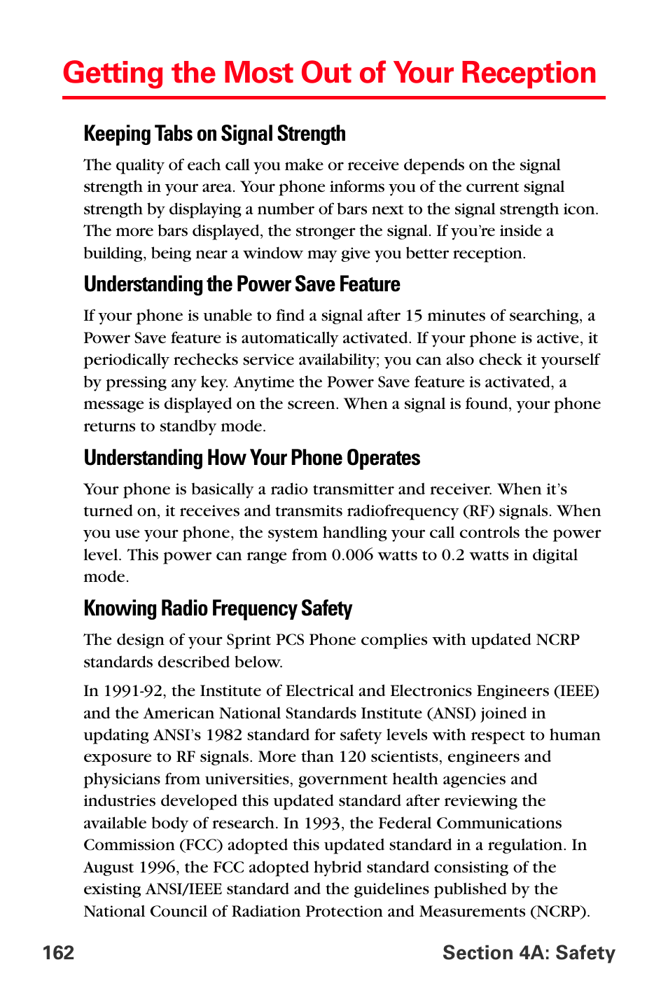Getting the most out of your reception | Samsung SPH-A560ABSXAR User Manual | Page 172 / 189