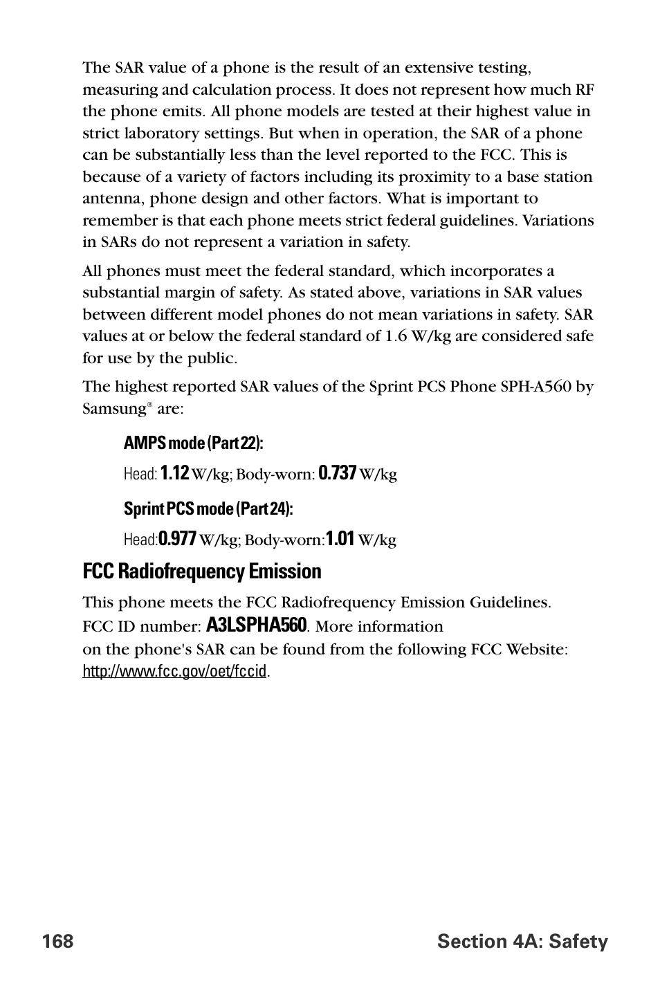 Fcc radiofrequency emission, A3lspha560 | Samsung SPH-A560ABSXAR User Manual | Page 178 / 189