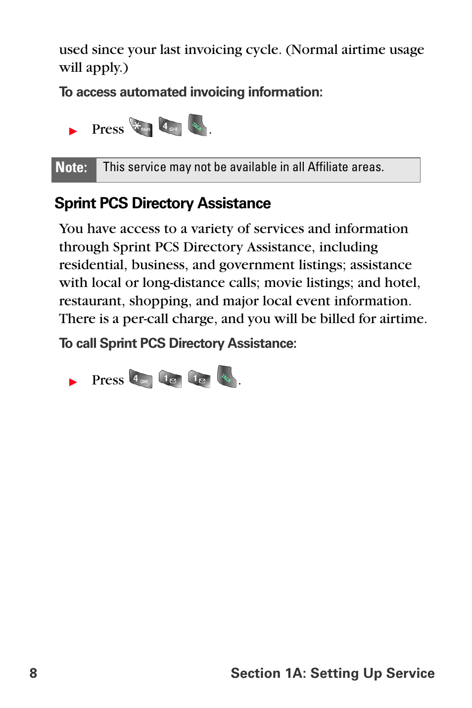 Sprint pcs directory assistance | Samsung SPH-A560ABSXAR User Manual | Page 18 / 189