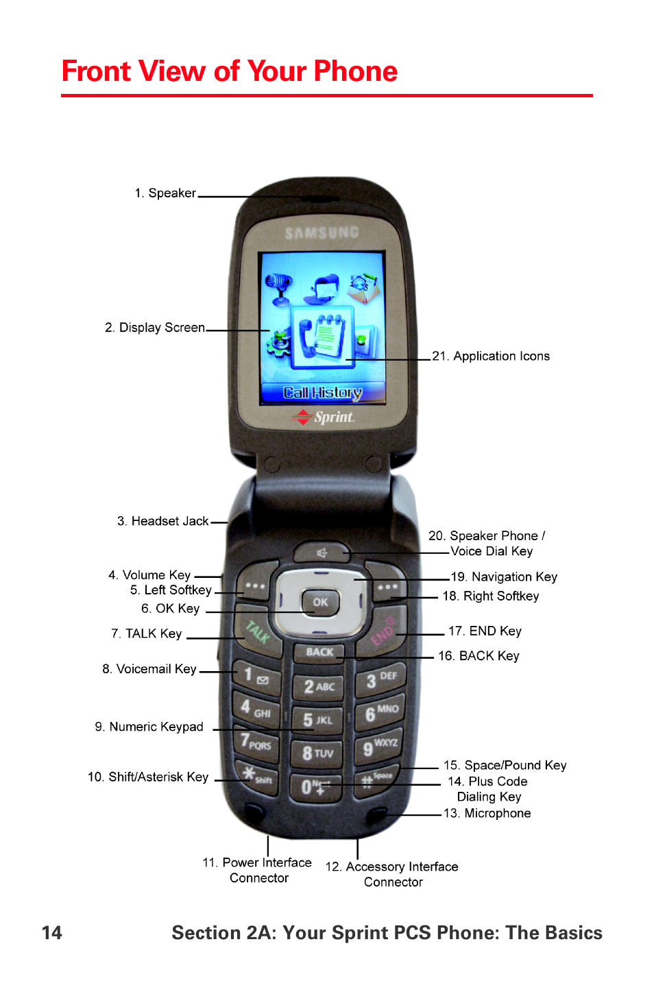 Front view of your phone | Samsung SPH-A560ABSXAR User Manual | Page 24 / 189