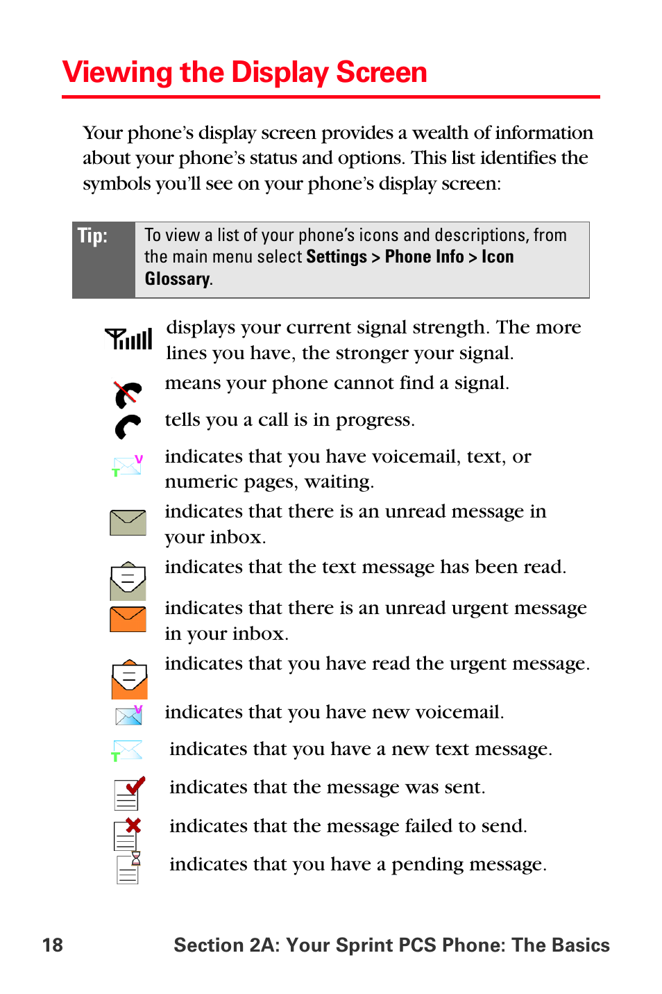 Viewing the display screen | Samsung SPH-A560ABSXAR User Manual | Page 28 / 189