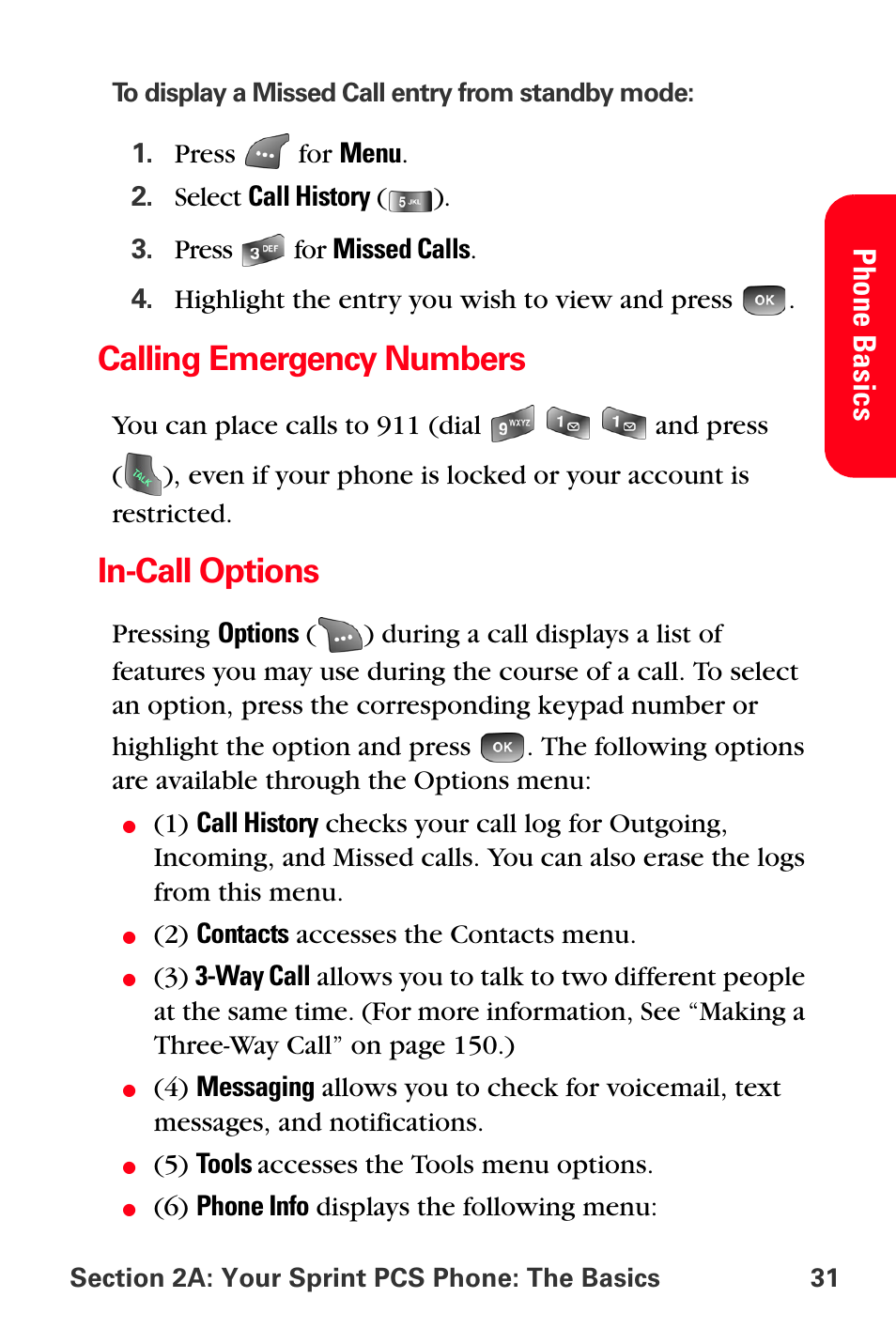 Calling emergency numbers, In-call options | Samsung SPH-A560ABSXAR User Manual | Page 41 / 189