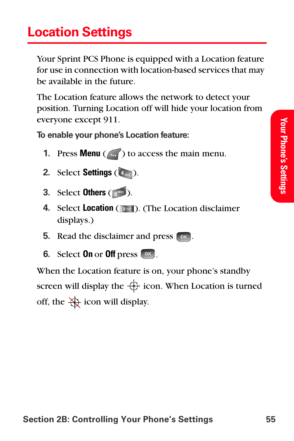 Location settings | Samsung SPH-A560ABSXAR User Manual | Page 65 / 189