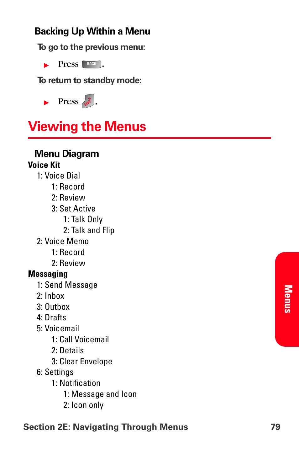 Viewing the menus, Menu s | Samsung SPH-A560ABSXAR User Manual | Page 89 / 189