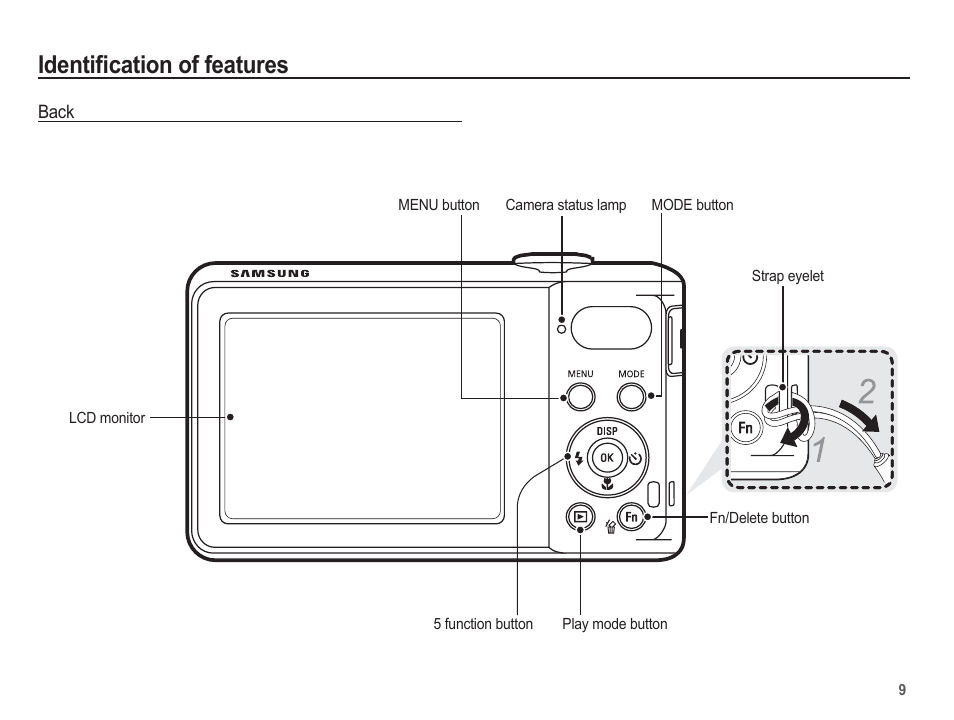 Identifi cation of features | Samsung EC-SL630ZBPSUS User Manual | Page 10 / 103