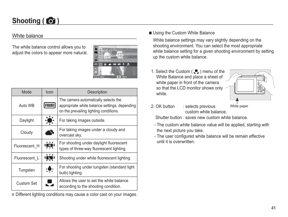 Shooting ( ) | Samsung EC-SL630ZBPSUS User Manual | Page 42 / 103