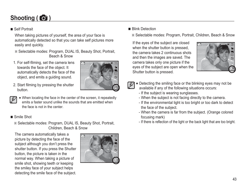 Shooting ( ) | Samsung EC-SL630ZBPSUS User Manual | Page 44 / 103