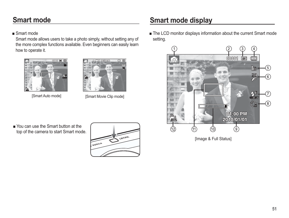 Smart mode display, Smart mode | Samsung EC-SL630ZBPSUS User Manual | Page 52 / 103