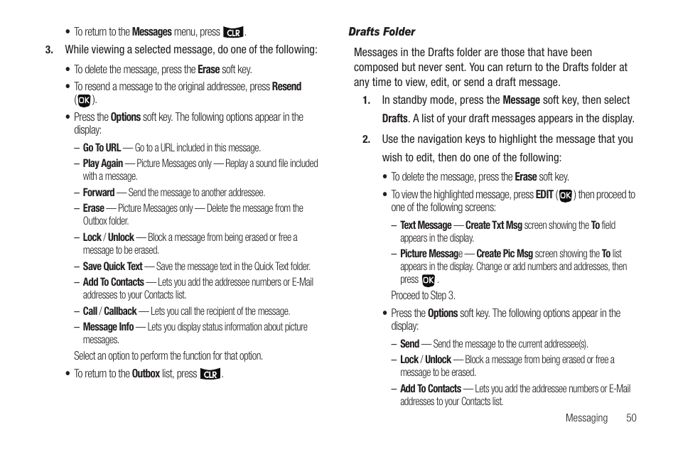 Drafts folder | Samsung SCH-U350ZIAATL User Manual | Page 53 / 137