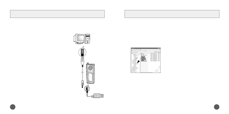 Downloading/uploading files, Connecting the usb cable | Samsung YP-ST5X-XAA User Manual | Page 2 / 2