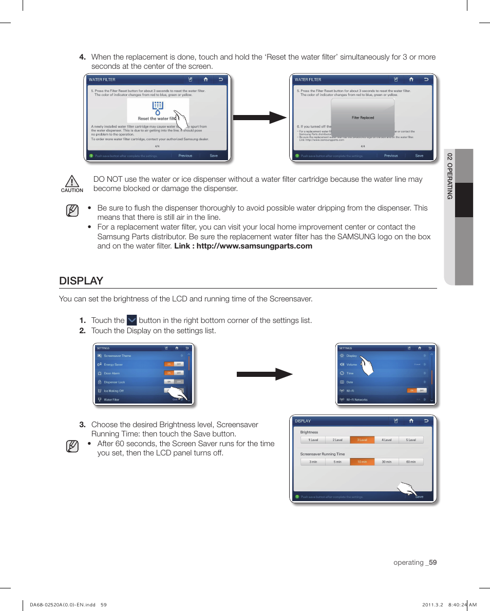 Display | Samsung RF4289HARS-XAA User Manual | Page 59 / 86