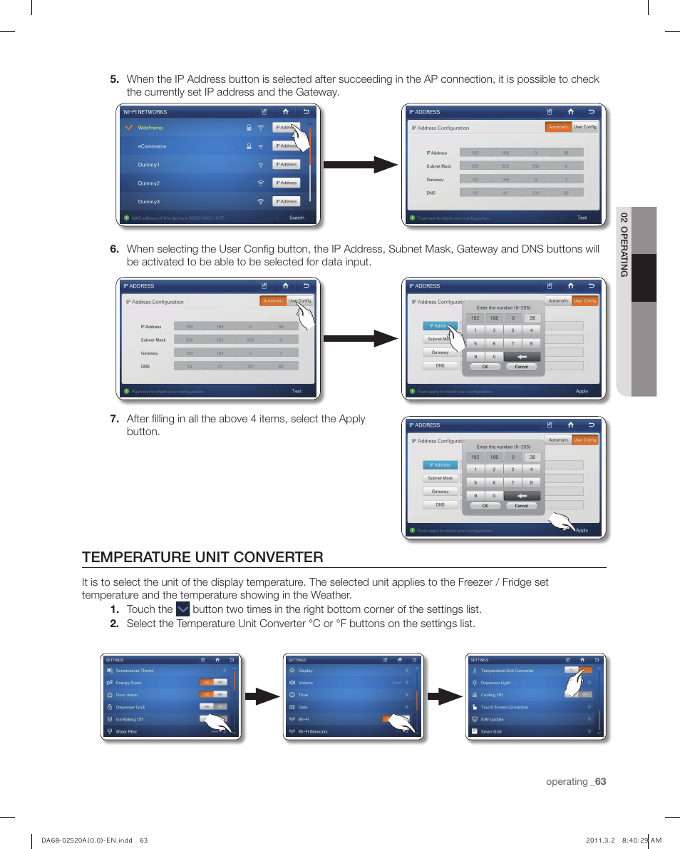 Temperature unit converter | Samsung RF4289HARS-XAA User Manual | Page 63 / 86