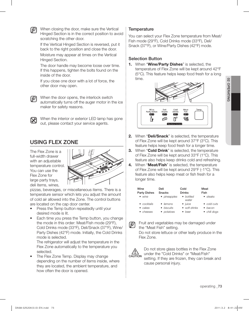 Using flex zone | Samsung RF4289HARS-XAA User Manual | Page 73 / 86