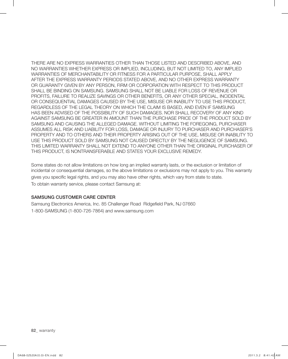 Samsung RF4289HARS-XAA User Manual | Page 82 / 86