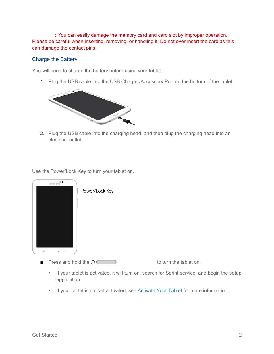 Turn your tablet on | Samsung SM-T217SZWASPR User Manual | Page 11 / 124