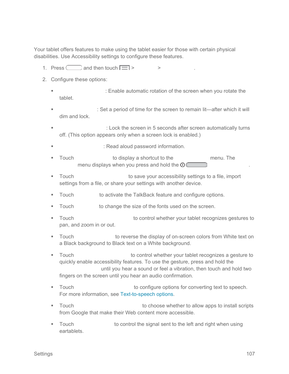 Accessibility settings | Samsung SM-T217SZWASPR User Manual | Page 116 / 124