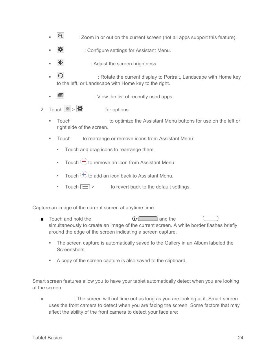 Screen capture, Smart screen | Samsung SM-T217SZWASPR User Manual | Page 33 / 124