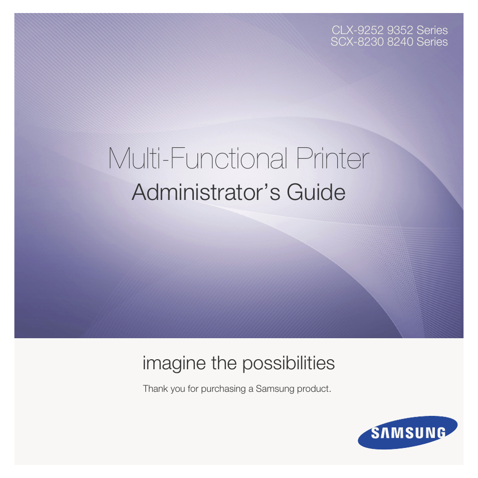 Samsung CLX-9250ND-XAA User Manual | 129 pages