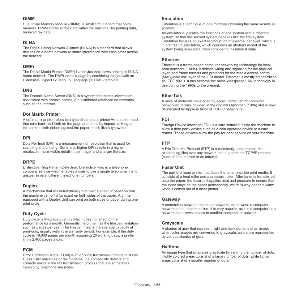 Samsung CLX-9250ND-XAA User Manual | Page 125 / 129