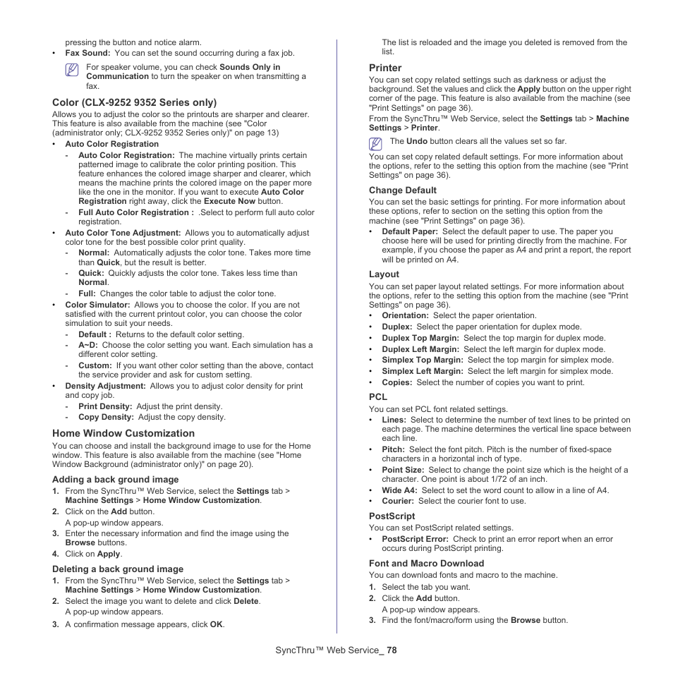 Color | Samsung CLX-9250ND-XAA User Manual | Page 78 / 129