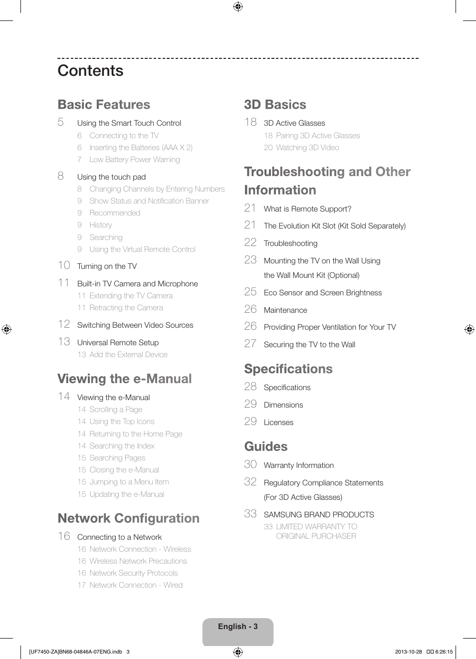 Samsung UN55F7450AFXZA User Manual | Page 3 / 34