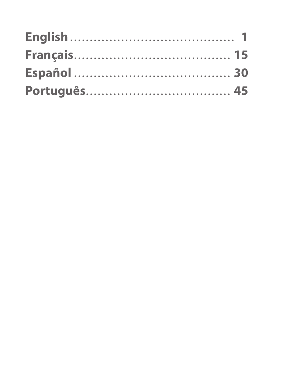 English, 1français, 15 español | 30 português | Samsung WEP170JBEG-XAR User Manual | Page 2 / 58