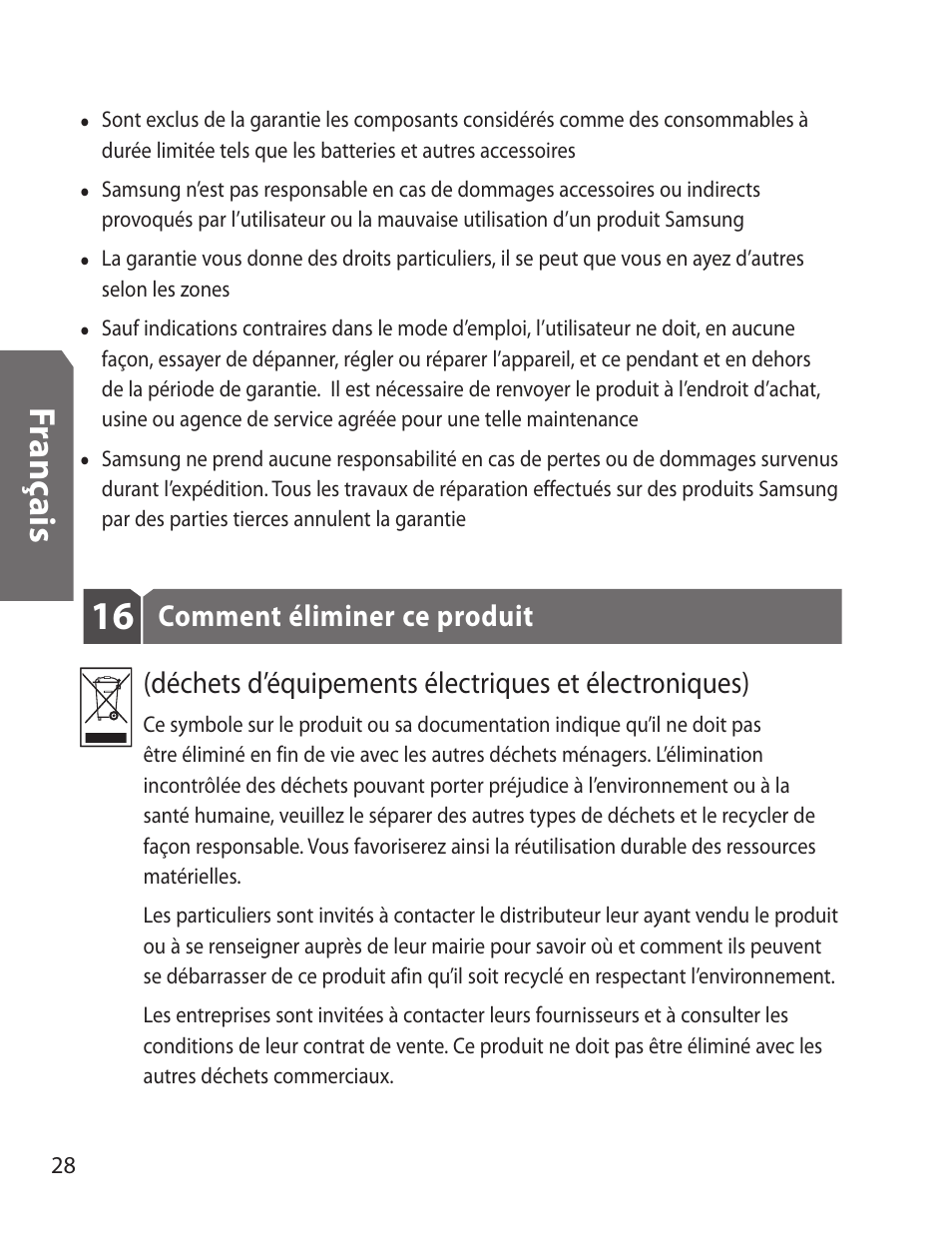 Fr an ça is | Samsung WEP170JBEG-XAR User Manual | Page 30 / 58