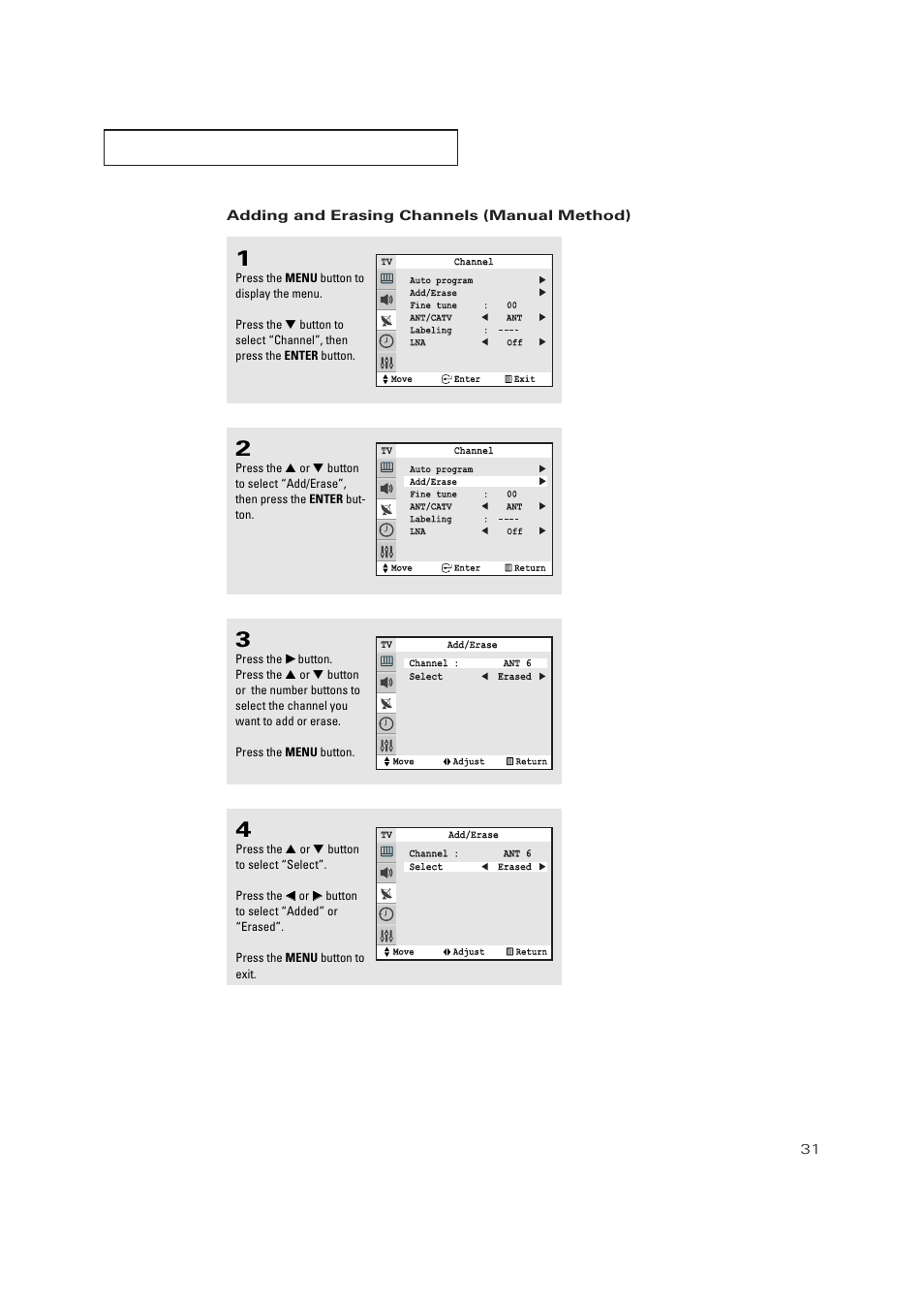 Samsung TXP3271HX-XAA User Manual | Page 31 / 79