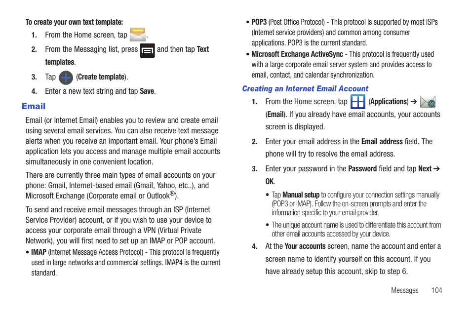 Email | Samsung SGH-T759ZPBTMB User Manual | Page 109 / 259