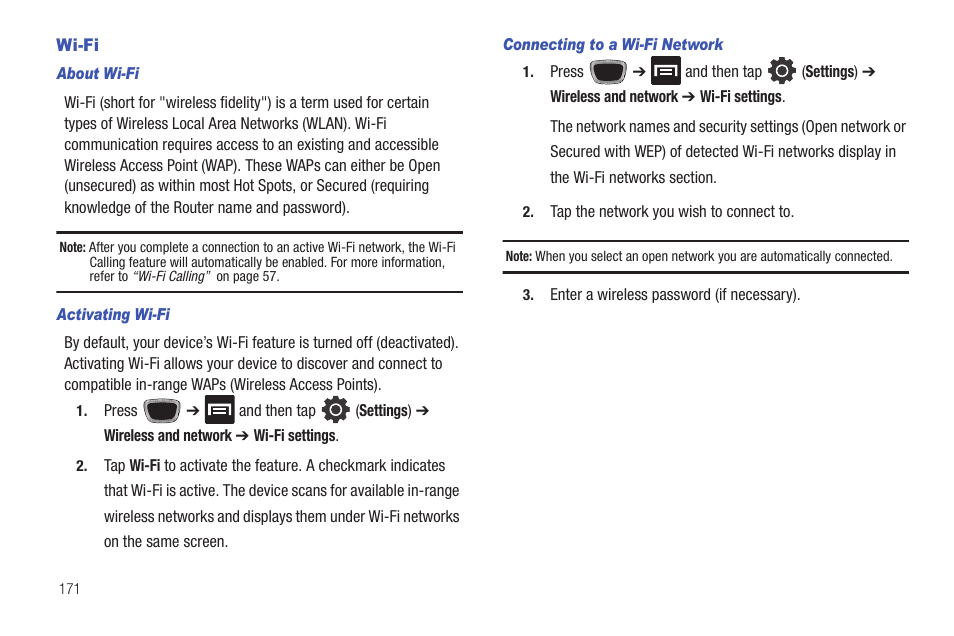 Wi-fi | Samsung SGH-T759ZPBTMB User Manual | Page 176 / 259