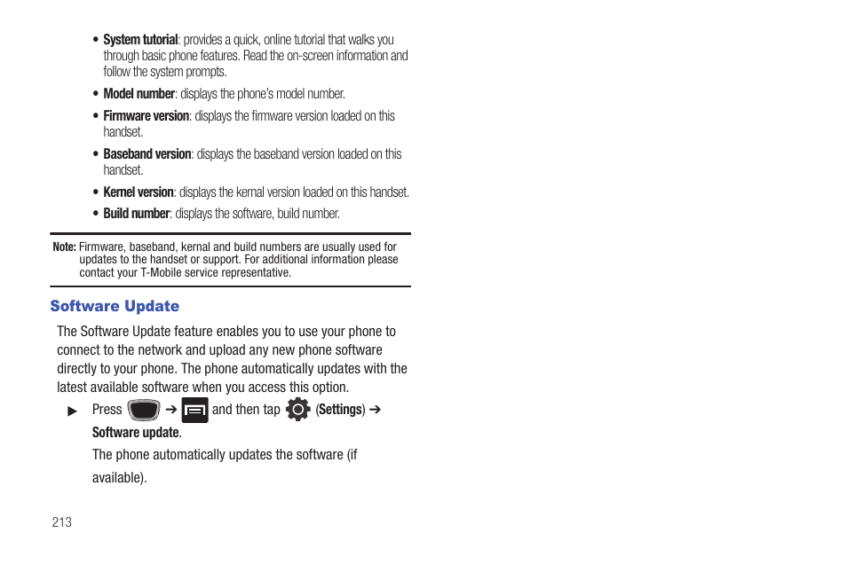 Software update | Samsung SGH-T759ZPBTMB User Manual | Page 218 / 259