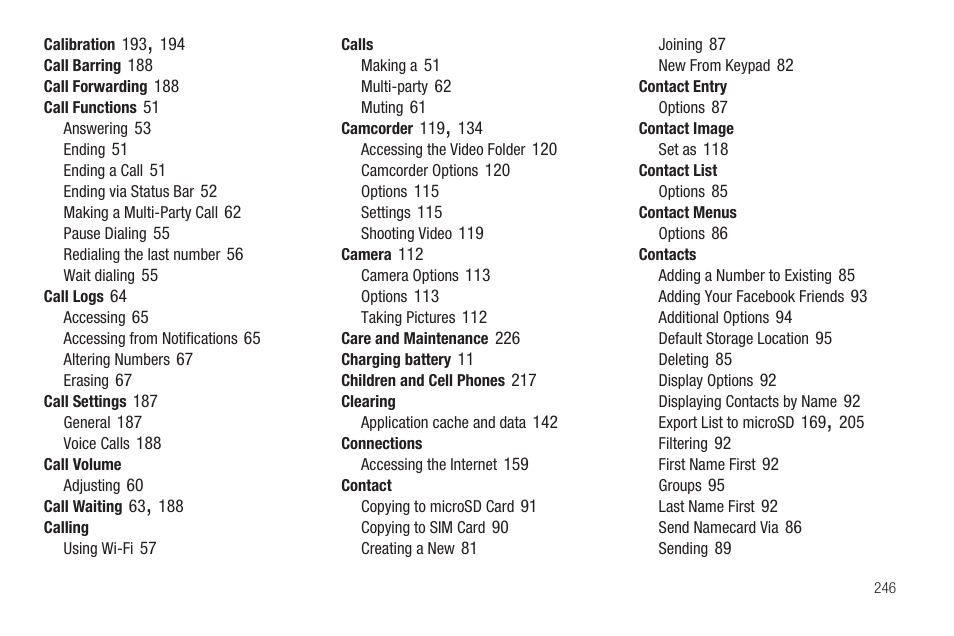 Samsung SGH-T759ZPBTMB User Manual | Page 251 / 259