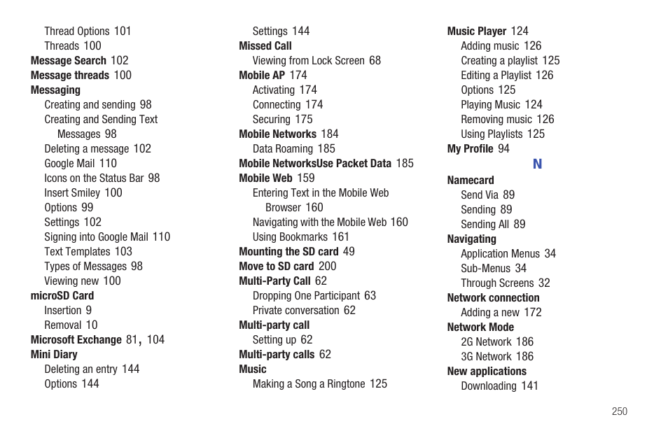 Samsung SGH-T759ZPBTMB User Manual | Page 255 / 259