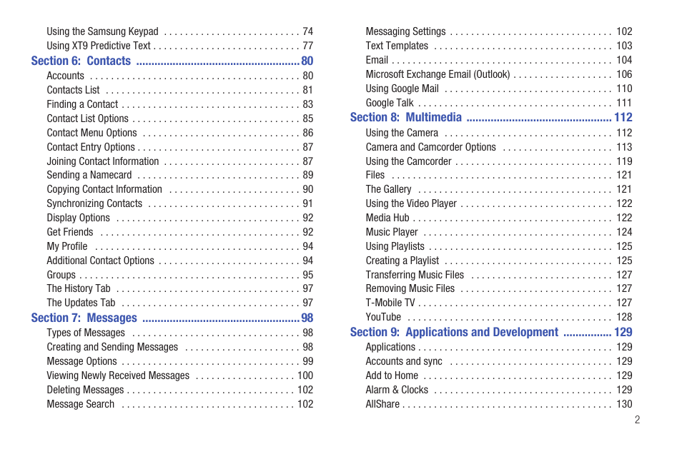 Samsung SGH-T759ZPBTMB User Manual | Page 7 / 259