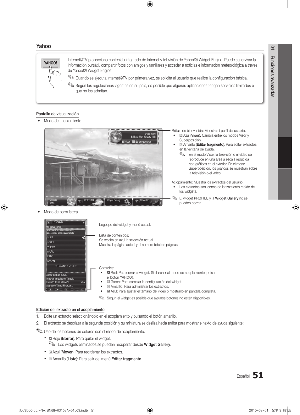 Yahoo | Samsung UN65C8000XFXZA User Manual | Page 117 / 199