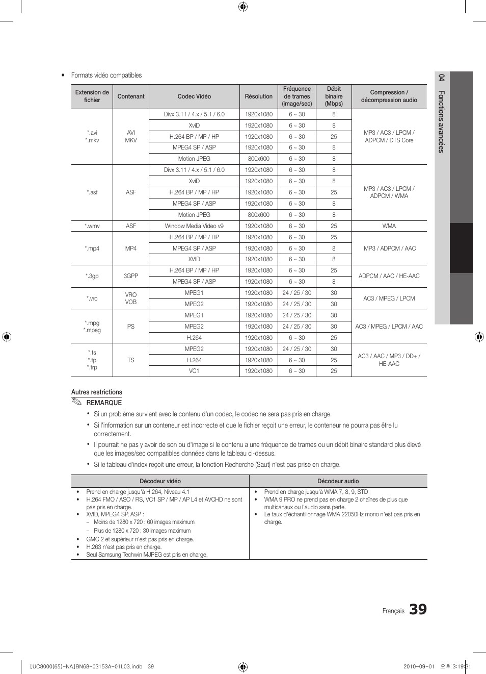 Samsung UN65C8000XFXZA User Manual | Page 171 / 199