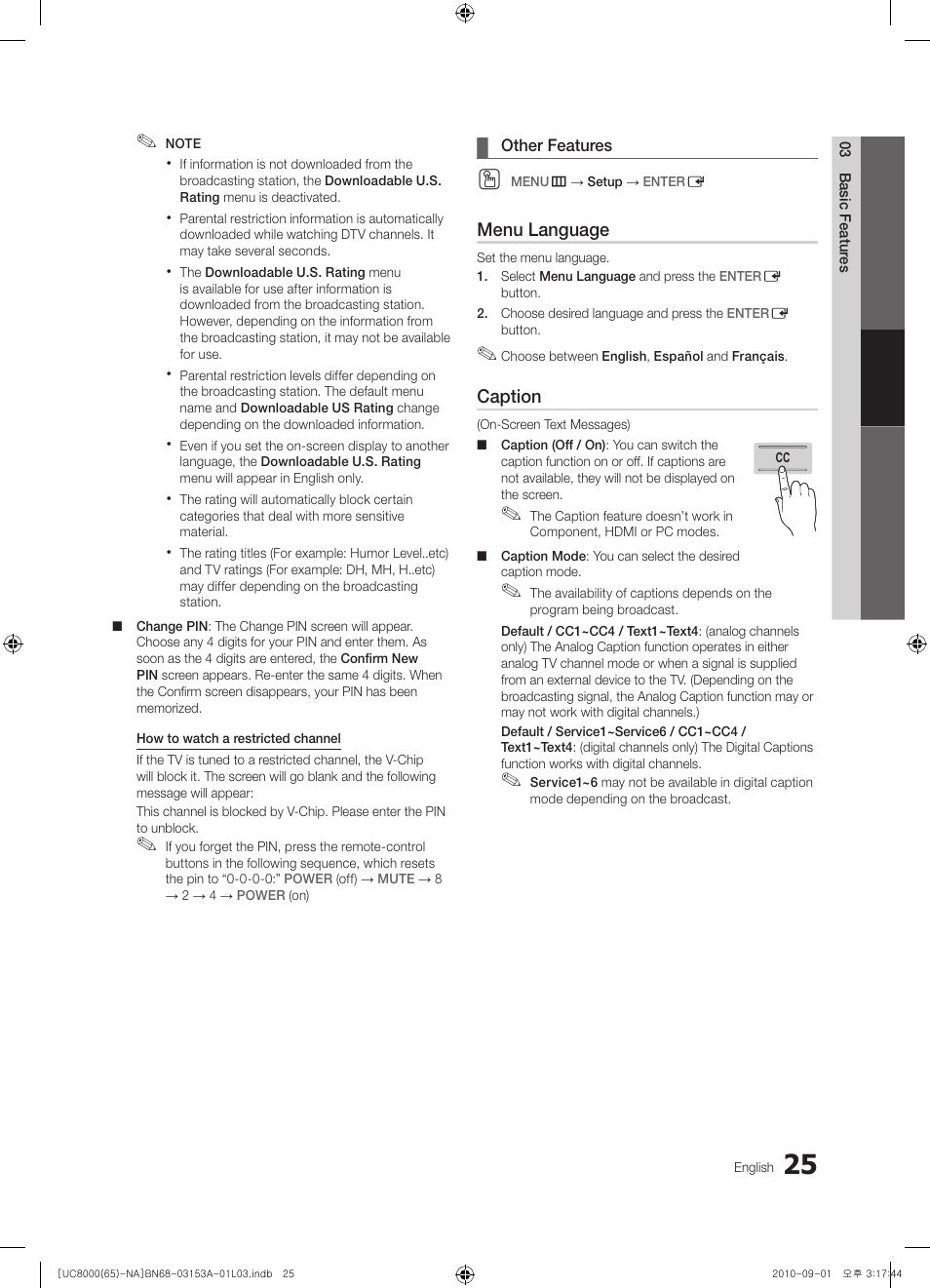 Samsung UN65C8000XFXZA User Manual | Page 25 / 199