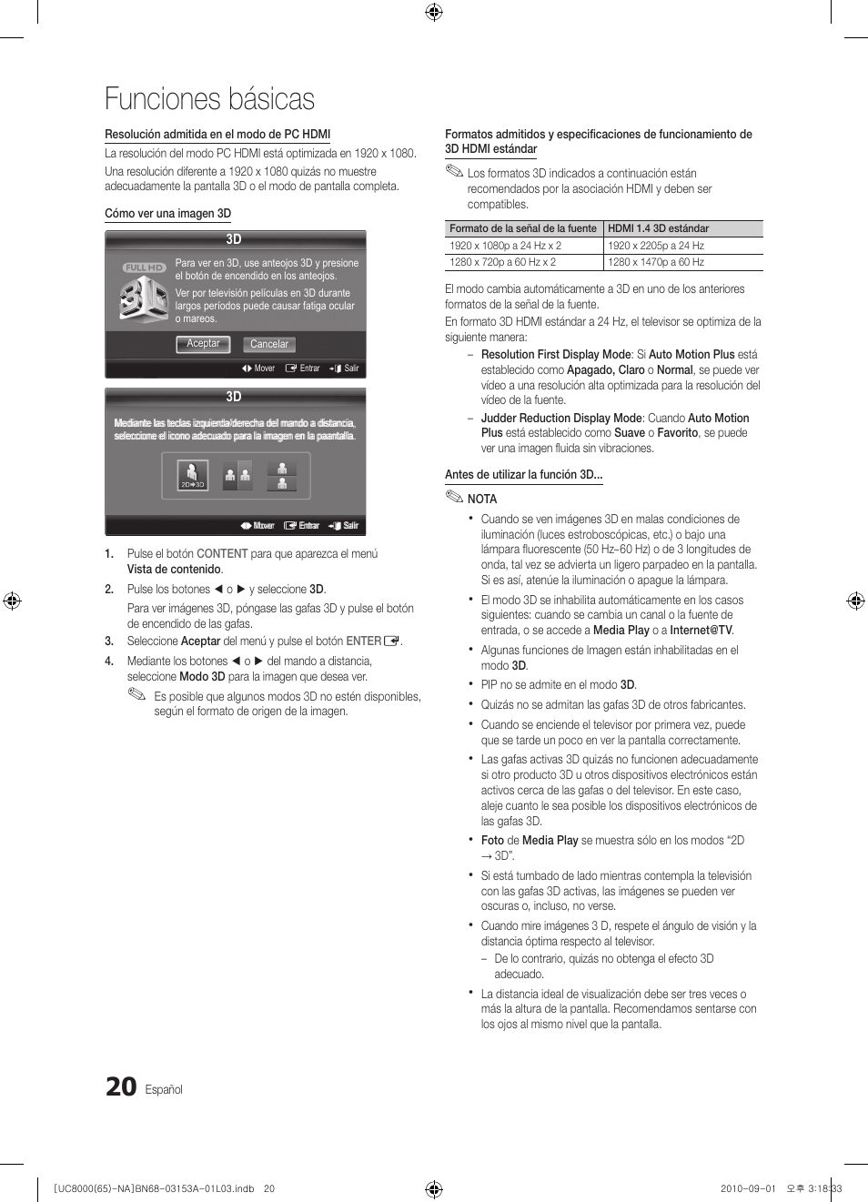 Funciones básicas | Samsung UN65C8000XFXZA User Manual | Page 86 / 199