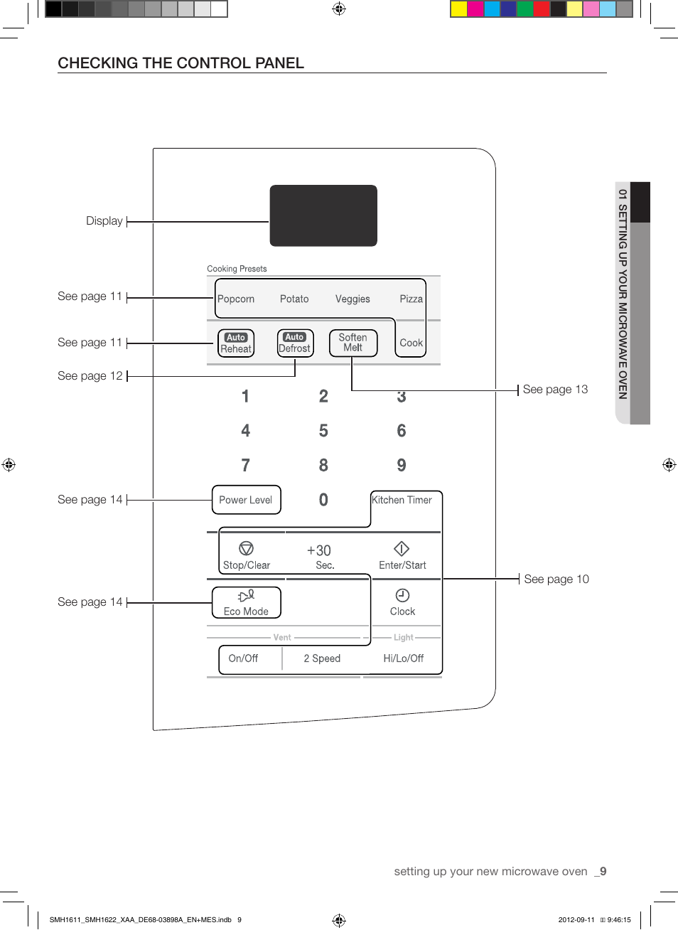 Checking the control panel | Samsung SMH1622S-XAA User Manual | Page 9 / 48