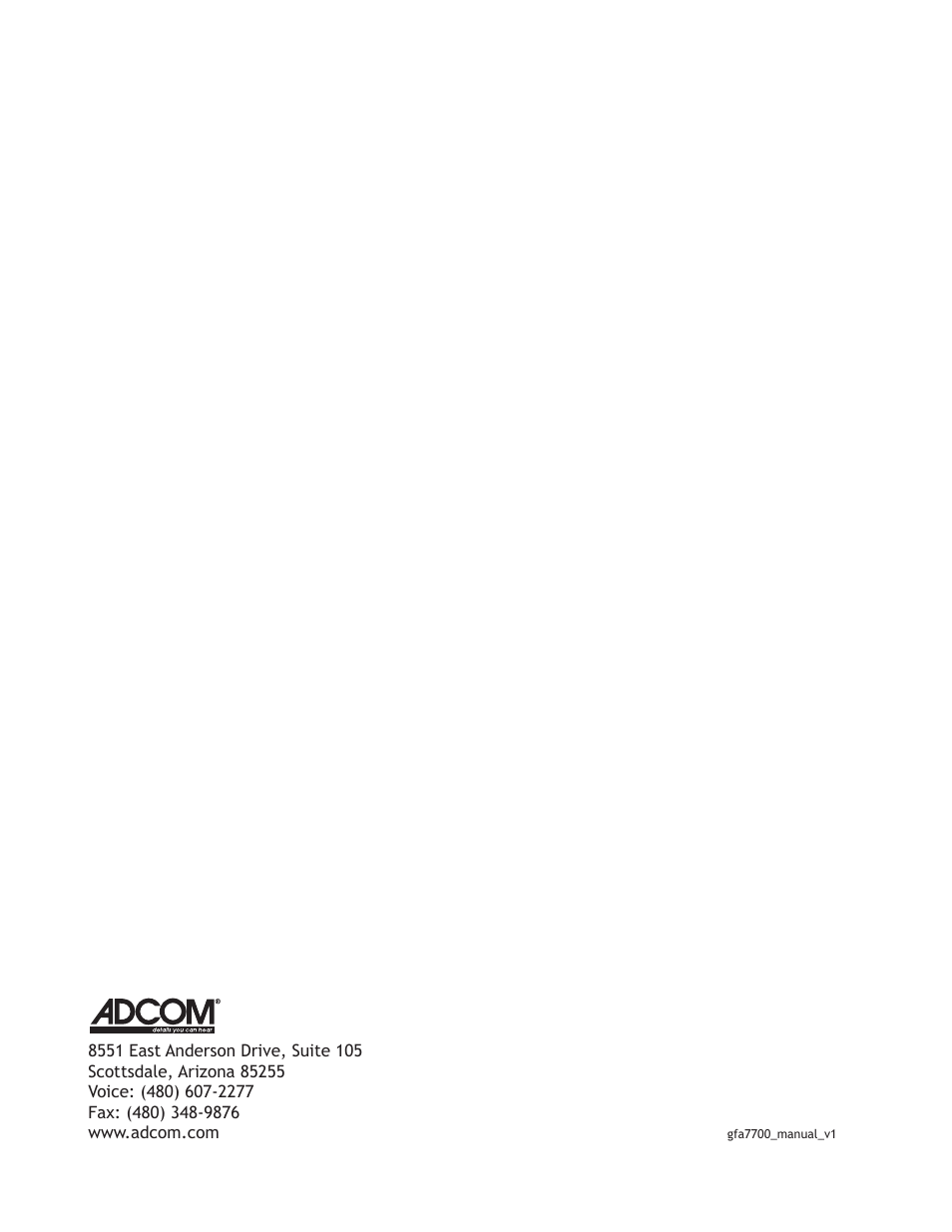 Adcom GFA-7700 User Manual | Page 16 / 16