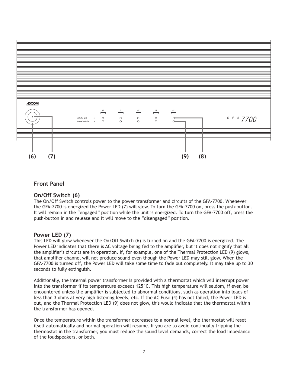 Adcom GFA-7700 User Manual | Page 7 / 16